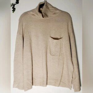Oak Fort Oat Grunge Boho Oversized BoXy Cowl Neck Wool  Blend Sweater sz